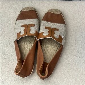 Brown and Cream Espadrille Flats